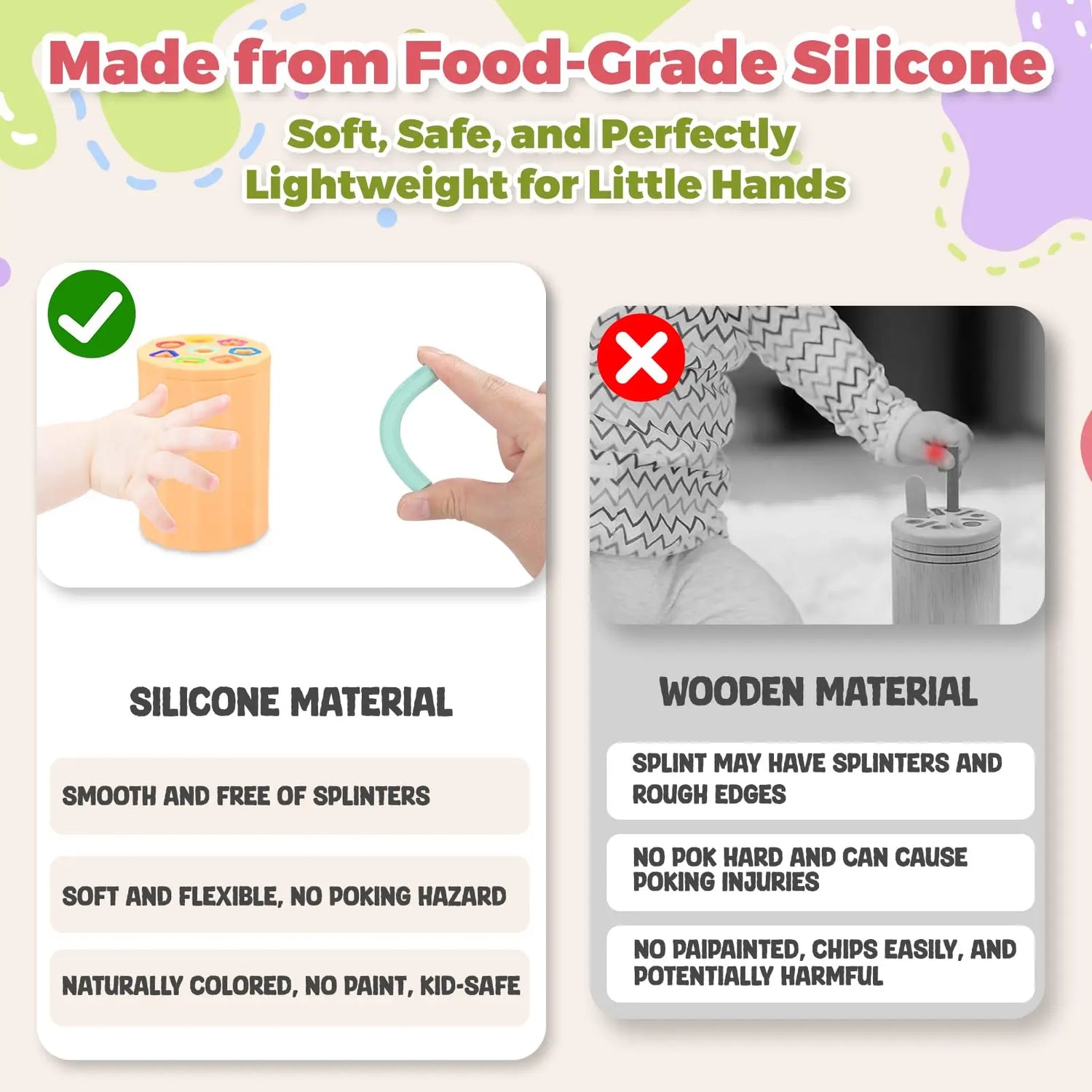 Boîte à Formes Montessori en Silicone – Apprentissage Ludique pour Tout-Petits